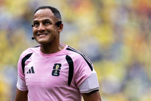 260705 Referee Ismail Elfath ahead of the FIFA World Cup, WM, Weltmeisterschaft, Fussball 2026 round of 16 football match between Brazil and Norway on July 5, 2026 in New Jersey. Photo: Jon Olav Nesvold BILDBYRAN COP 217 VG0982 bbeng fotboll football soccer fotball vm fotbolls-vm fotball-vm fotbolls-vm 2026 fifa world cup 2026 new york 8-delsfinale round of 16 brasilien brazil brasil norge norway domare referee *** July 5, 2026: Referee Ismail Elfath ahead of the 2026 FIFA World Cup Round of 16 soccer match between Brazil and Norway on July 5, 2026 in New Jersey. Photo by Jon Olav Nesvold. BILDBYRAN COP 217 VG0982 bbeng soccer football fotball World Cup 2026 FIFA World Cup 2026 New York 8 round of 16 Brazil Norway referee  Copyright: JONxOLAVxNESVOLD BB260705JE014