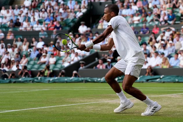 2026-07-05 The Championships - Wimbledon 2026 - Day Seven LONDON, UNITED KINGDOM - JULY 5: Felix Auger-Aliassime of Canada during Day Seven of the The Championships - Wimbledon 2026 at All England Lawn Tennis and Croquet Club on July 5, 2026 in London, England. (Photo by Marleen Fouchier BSR Agency) London United Kingdom Content not available for redistribution in The Netherlands directly or indirectly through any third parties. Copyright: xBSRxAgencyx