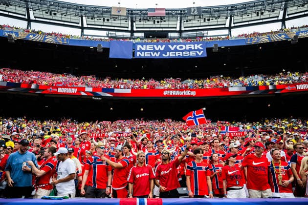 260705 Fans of Norway in the stands ahead of the FIFA World Cup, WM, Weltmeisterschaft, Fussball 2026 round of 16 football match between Brazil and Norway on July 5, 2026 in New Jersey. Photo: Jon Olav Nesvold BILDBYRAN COP 217 VG0982 bbeng fotboll football soccer fotball vm fotbolls-vm fotball-vm fotbolls-vm 2026 fifa world cup 2026 new york 8-delsfinale round of 16 brasilien brazil brasil norge norway supporter publik *** July 5, 2026: Norwegian fans in the stands ahead of the FIFA World Cup 2026 Round of 16 soccer match between Brazil and Norway on July 5, 2026 in New Jersey. Photo by Jon Olav Nesvold. BILDBYRAN COP 217 VG0982 bbeng soccer football fotball World Cup 2026 FIFA World Cup 2026 New York 8 round of 16 Brazil Norway fans audience  Copyright: JONxOLAVxNESVOLD BB260705JE026