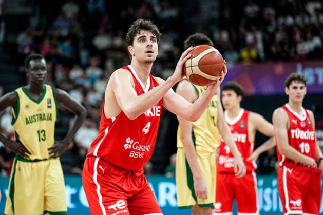 Australia v Turkiye - FIBA U17, U 17 Basketball World Cup 2026 Ruzgar Opcun of Turkey takes a free throw during the FIBA U17 Basketball World Cup third place game between Turkey and Australia at BDC Main Venue on July 5, 2026, in Istanbul, Turkey. Istanbul Istanbul Turkey  Copyright: xYagizxGurtugx originalFilename:gurtug-trkiyeva260705_np8en.jpg