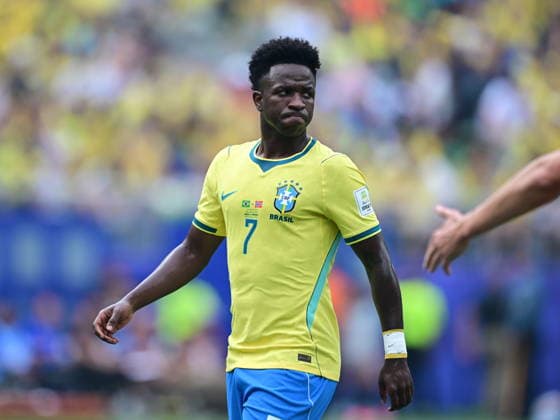 Brazil v Norway - FIFA World Cup, WM, Weltmeisterschaft, Fussball 2026 - Round of 16 NEW JERSEY, UNITED STATES - JULY 05: Vinicius Jr. of Brazil in action during FIFA World Cup 2026 Round of 16 match between Brazil and Norway at New Jersey Stadium (MetLife Stadium) in East Rutherford, New Jersey, USA, on July 05, 2026. Abdulhamid Hosbas Anadolu New Jersey United States. Editorial use only. Please get in touch for any other usage.  Copyright: x2026xAnadoluxAbdulhamidxHosbasx