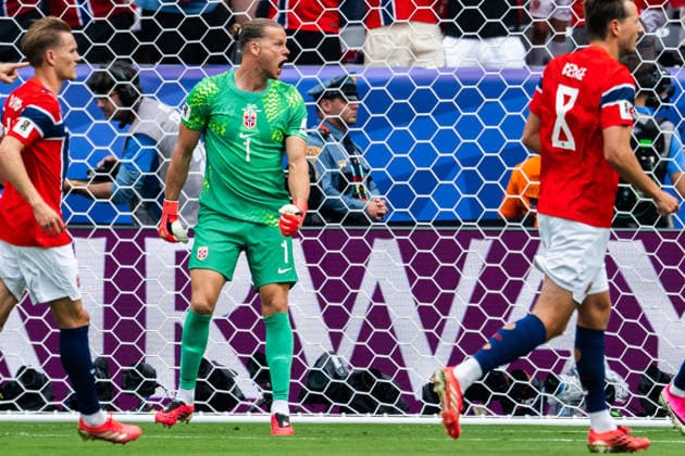 260705 Goalkeeper orjan Nyland of Norway celebrate during the FIFA World Cup, WM, Weltmeisterschaft, Fussball 2026 round of 16 football match between Brazil and Norway on July 5, 2026 in New Jersey. Photo: Vegard Grott BILDBYRAN kod VG VG0982 bbeng fotboll football soccer fotball vm fotbolls-vm fotball-vm fotbolls-vm 2026 fifa world cup 2026 new york 8-delsfinale round of 16 brasilien brazil brasil norge norway celebration jubel *** July 5, 2026: Goalkeeper Orjan Nyland of Norway celebrates during the FIFA World Cup 2026 Round of 16 soccer match between Brazil and Norway on July 5, 2026 in New Jersey. Photo by Vegard Grott, BILDBYRAN. Code: VG VG0982 bbeng soccer football fotball World Cup soccer World Cup fotball World Cup soccer World Cup 2026 FIFA World Cup 2026 New York Round of 16 Brazil Brazil Norway celebration jubilation  Copyright: VEGARDxGRoTT BB260705VG030