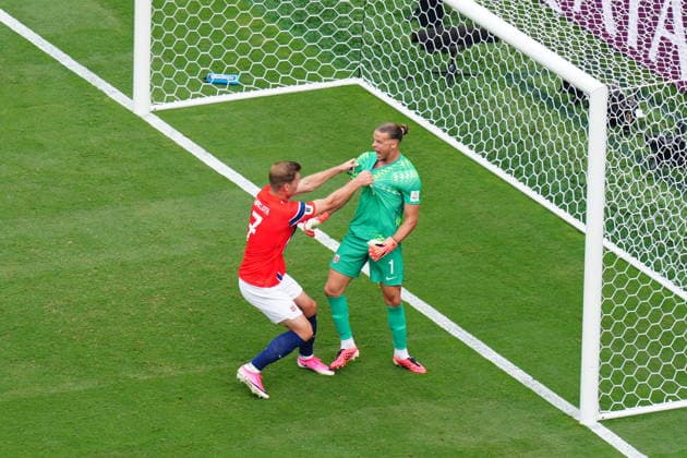 Brazil v Norway - FIFA World Cup, WM, Weltmeisterschaft, Fussball 2026 - Round of 16 NEW JERSEY, UNITED STATES - JULY 05: Orjan Haskjold Nyland, goalkeeper of Norway saves the penalty during the FIFA World Cup 2026 Round of 16 match between Brazil and Norway at New Jersey Stadium (MetLife Stadium) in East Rutherford, New Jersey, USA, on July 05, 2026. Hakan Akgun Anadolu New Jersey United States. Editorial use only. Please get in touch for any other usage.  Copyright: x2026xAnadoluxHakanxAkgunx