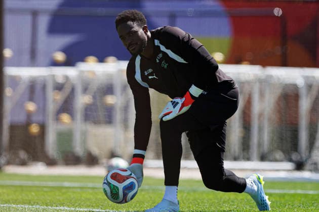 Yvon Mvogo seen during Official training session of Switzerland national team, Nationalteam before Round of 16 game with Colombia (Gal Amador Ball Raw Images) Vancouver National Soccer Development Center Canada Copyright: xGaelxAmadorx gaelamador_switzerlandmd-2_05072026-19