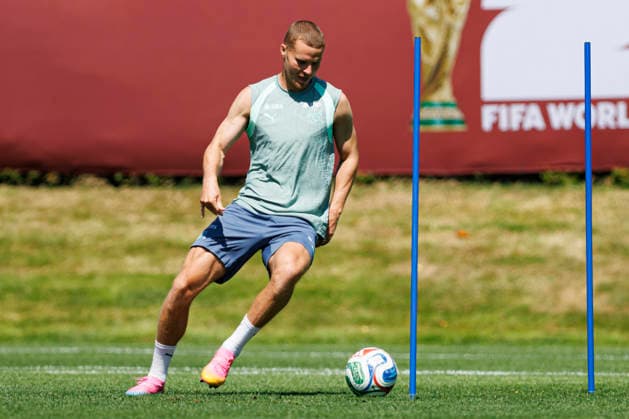 Nico Elvedi seen during Official training session of Switzerland national team, Nationalteam before Round of 16 game with Colombia (Gal Amador Ball Raw Images) Vancouver National Soccer Development Center Canada Copyright: xGaelxAmadorx gaelamador_switzerlandmd-2_05072026-20