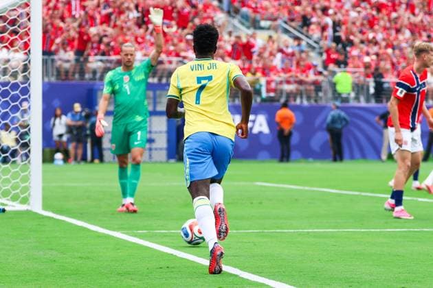 RECORD DATE NOT STATED FIFA World Cup, WM, Weltmeisterschaft, Fussball 2026 - Round of 16 - Brazil v Norway Vinicius Jr. player of Brazil during the Round of 16 match between Brazil and Norway at the FIFA World Cup, at New York New Jersey Stadium, in East Rutherford, United States, on Sunday, July 05, 2026.(Foto: William Volcov Brazil Photo Press IMAGO) Sports East Rutherford NJ United States Copyright: xWILLIAMxVOLCOVx