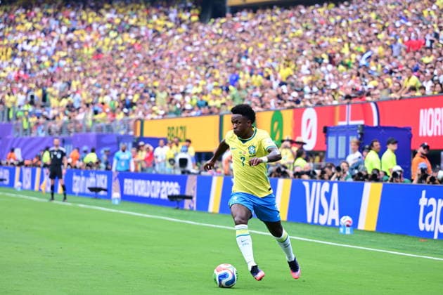 Brazil v Norway - FIFA World Cup, WM, Weltmeisterschaft, Fussball 2026 - Round of 16 NEW JERSEY, UNITED STATES - JULY 05: Vinicus Jr. (7) of Brazil is seen during the FIFA World Cup 2026 Round of 16 match between Brazil and Norway at New Jersey Stadium (MetLife Stadium) in East Rutherford, New Jersey, USA, on July 05, 2026. Abdulhamid Hosbas Anadolu New Jersey United States. Editorial use only. Please get in touch for any other usage.  Copyright: x2026xAnadoluxAbdulhamidxHosbasx