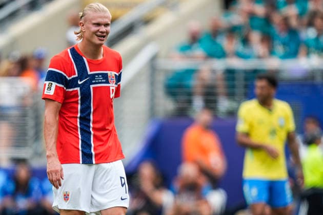 World Cup 2026: Brazil - Norway East Rutherford, New Jersey , USA 20260705. Norway s Erling Braut Haaland during the round of 16 match between Brazil and Norway during the 2026 FIFA World Cup, WM, Weltmeisterschaft, Fussball at the New Jersey Stadium. Photo: Terje Pedersen NTB East Rutherford, New Jersey United States EDITORIAL USE ONLY. RESTRICTED USE FOR BETTING COMPANIES Ref:_SPODrrzSEfvi4Y.jpg *** 2026 World Cup Brazil Norway East Rutherford, New Jersey, USA 20260705 Norway’s Erling Braut Haaland during the Round of 16 match between Brazil and Norway at the 2026 FIFA World Cup at New Jersey Stadium. Photo: Terje Pedersen, NTB. East Rutherford, New Jersey, United States. EDITORIAL USE ONLY. RESTRICTED USE FOR BETTING COMPANIES  Copyright: xTerjexPedersenx xNTBx