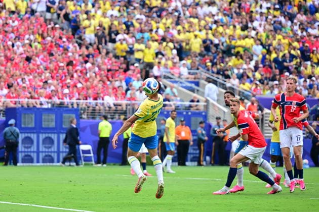 Brazil v Norway - FIFA World Cup, WM, Weltmeisterschaft, Fussball 2026 - Round of 16 NEW JERSEY, UNITED STATES - JULY 05: Martinelli (22) of Brazil in action during the FIFA World Cup 2026 Round of 16 match between Brazil and Norway at New Jersey Stadium (MetLife Stadium) in East Rutherford, New Jersey, USA, on July 05, 2026. Abdulhamid Hosbas Anadolu New Jersey United States. Editorial use only. Please get in touch for any other usage.  Copyright: x2026xAnadoluxAbdulhamidxHosbasx