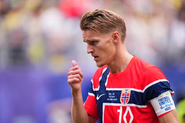 July 5, 2026, East Rutherford, New Jersey, United States: Martin Odegaard of Norway looks on during the FIFA World Cup, WM, Weltmeisterschaft, Fussball 2026 Round Of 16 match between Brazil and Norway at New York New Jersey Stadium on July 05, 2026 in East Rutherford, New Jersey. Brazil V Norway: Round Of 16 - FIFA World Cup 2026  - ZUMAa181 20260705_zaa_a181_032 Copyright: xJosexBretonx