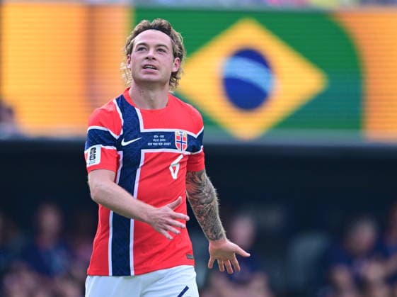 Brazil v Norway - FIFA World Cup, WM, Weltmeisterschaft, Fussball 2026 - Round of 16 NEW JERSEY, UNITED STATES - JULY 05: Patrick Berg (6) of Norway in action during the FIFA World Cup 2026 Round of 16 match between Brazil and Norway at New Jersey Stadium (MetLife Stadium) in East Rutherford, New Jersey, USA, on July 05, 2026. Abdulhamid Hosbas Anadolu New Jersey United States. Editorial use only. Please get in touch for any other usage.  Copyright: x2026xAnadoluxAbdulhamidxHosbasx