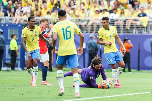RECORD DATE NOT STATED FIFA World Cup, WM, Weltmeisterschaft, Fussball 2026 - Round of 16 - Brazil v Norway Alisson goalkeeper of Brazil during the Round of 16 match between Brazil and Norway at the FIFA World Cup, at New York New Jersey Stadium, in East Rutherford, United States, on Sunday, July 05, 2026.(Foto: Vanessa Carvalho Brazil Photo Press IMAGO) Sports Copyright: xVanessaxCarvalhox