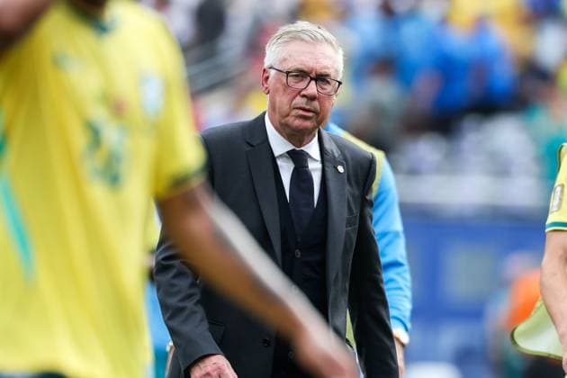 RECORD DATE NOT STATED FIFA World Cup, WM, Weltmeisterschaft, Fussball 2026 - Round of 16 - Brazil v Norway Carlo Ancelotti coach of Brazil during the Round of 16 match between Brazil and Norway at the FIFA World Cup, at New York New Jersey Stadium, in East Rutherford, United States, on Sunday, July 05, 2026.(Foto: Vanessa Carvalho Brazil Photo Press IMAGO) Sports Copyright: xVanessaxCarvalhox
