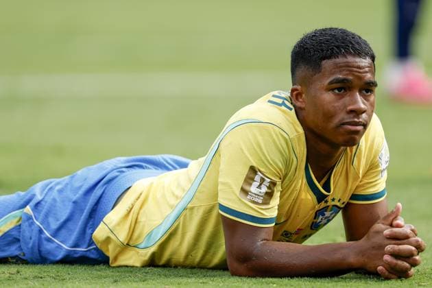 EAST RUTHERFORD, NEW JERSEY - Endrick of Brazil during the 2026 FIFA World Cup, WM, Weltmeisterschaft, Fussball round of 16 match between Brazil and Norway at Metlife Stadium on July 5, 2026, in East Rutherford, New Jersey, United States. MAURICE VAN STEEN ANP FIFA World Cup 2026 - round of 16 2026 xVIxANPxSportx xMauricexvanxSteenxIVx 562895713 originalFilename: 562895713.jpg