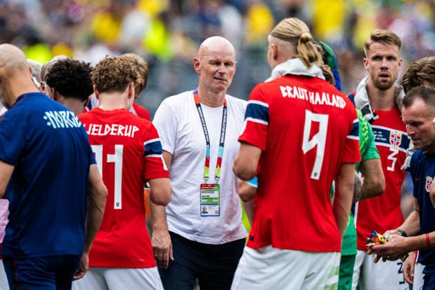 260705 Head coach Stale Solbakken of Norway during the FIFA World Cup, WM, Weltmeisterschaft, Fussball 2026 round of 16 football match between Brazil and Norway on July 5, 2026 in New Jersey. Photo: Vegard Grott BILDBYRAN kod VG VG0982 bbeng fotboll football soccer fotball vm fotbolls-vm fotball-vm fotbolls-vm 2026 fifa world cup 2026 new york 8-delsfinale round of 16 brasilien brazil brasil norge norway *** July 5, 2026: Norway s head coach Stale Solbakken during the FIFA World Cup 2026 Round of 16 soccer match between Brazil and Norway on July 5, 2026 in New Jersey. Photo by Vegard Grott, BILDBYRAN. Code: VG VG0982 bbeng soccer football fotball World Cup soccer World Cup fotball World Cup soccer World Cup 2026 FIFA World Cup 2026 New York Round of 16 Brazil Brazil Norway  Copyright: VEGARDxGRoTT BB260705VG058