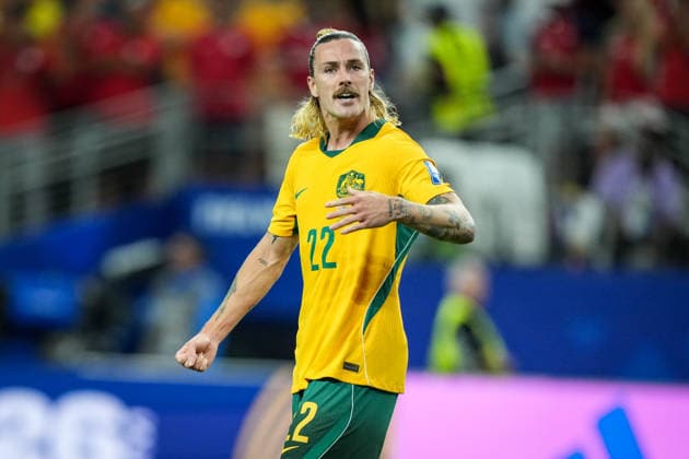 Australia v Egypt: Round of 32 - FIFA World Cup, WM, Weltmeisterschaft, Fussball 2026 Jackson Irvine of Australia during the FIFA World Cup USA 2026 Round of 32 match between Australia and Egypt at Dallas Stadium in Dallas, United States, on July 3, 2026. Dallas United States  Copyright: xAymanxArefx originalFilename:aref-notitle260703_npQ8s.jpg