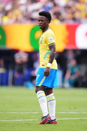 July 5, 2026, East Rutherford, New Jersey, United States: Vinicius Junior of Brazil looks on during the FIFA World Cup, WM, Weltmeisterschaft, Fussball 2026 Round Of 16 match between Brazil and Norway at New York New Jersey Stadium on July 05, 2026 in East Rutherford, New Jersey. East Rutherford United States - ZUMAa181 20260705_zaa_a181_056 Copyright: xJosexBretonx