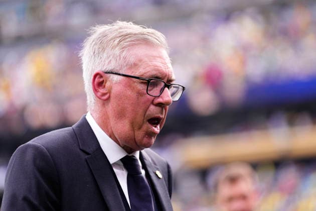 July 5, 2026, East Rutherford, New Jersey, United States: Carlo Ancelotti, head coach of Brazil, looks on during the FIFA World Cup, WM, Weltmeisterschaft, Fussball 2026 Round Of 16 match between Brazil and Norway at New York New Jersey Stadium on July 05, 2026 in East Rutherford, New Jersey. Brazil V Norway: Round Of 16 - FIFA World Cup 2026  - ZUMAa181 20260705_zaa_a181_067 Copyright: xJosexBretonx
