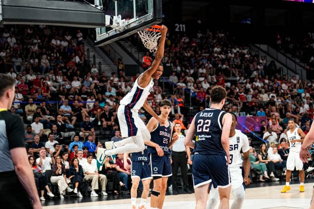 United States v Serbia: Final - FIBA U17, U 17 Basketball World Cup 2026 Clarence Rosser Jr of the United States dunks the ball during the FIBA U17 Basketball World Cup final match between the United States and Serbia at BDC Main Venue in Istanbul, Turkey, on July 5, 2026. Istanbul Istanbul Turkey  Copyright: xYagizxGurtugx originalFilename:gurtug-usavserb260705_np4nt.jpg