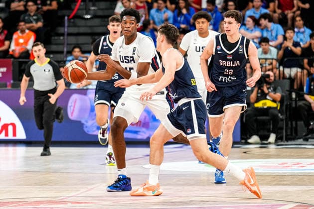 United States v Serbia: Final - FIBA U17, U 17 Basketball World Cup 2026 Erick Dampier Jr of the United States is in action during the FIBA U17 Basketball World Cup final match between the United States and Serbia at BDC Main Venue on July 5, 2026, in Istanbul, Turkey. Istanbul Istanbul Turkey  Copyright: xYagizxGurtugx originalFilename:gurtug-usavserb260705_npCK8.jpg