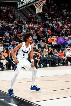 United States v Serbia: Final - FIBA U17, U 17 Basketball World Cup 2026 Asa Montgomery of the United States dunks the ball during the FIBA U17 Basketball World Cup final match between the United States and Serbia at BDC Main Venue in Istanbul, Turkey, on July 5, 2026. Istanbul Istanbul Turkey  Copyright: xYagizxGurtugx originalFilename:gurtug-usavserb260705_npQOW.jpg