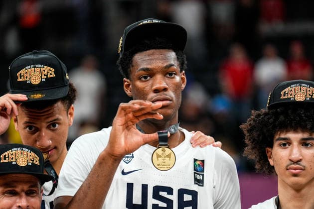 United States v Serbia: Final - FIBA U17, U 17 Basketball World Cup 2026 Erick Dampier Jr of the United States looks on during the medal ceremony after the FIBA U17 Basketball World Cup final match between the United States and Serbia at BDC Main Venue on July 5, 2026, in Istanbul, Turkey. Istanbul Istanbul Turkey  Copyright: xYagizxGurtugx originalFilename:gurtug-usavserb260705_npLBV.jpg