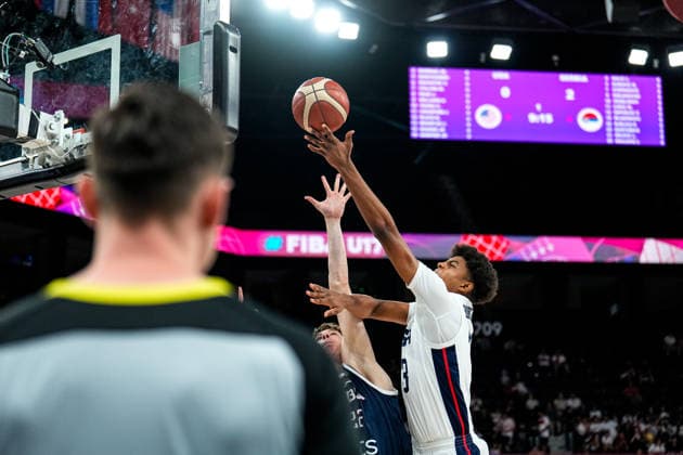 United States v Serbia: Final - FIBA U17, U 17 Basketball World Cup 2026 Joaquim Boumtje Boumtje of the United States competes during the FIBA U17 Basketball World Cup final match between the United States and Serbia at BDC Main Venue in Istanbul, Turkey, on July 5, 2026. Istanbul Istanbul Turkey  Copyright: xYagizxGurtugx originalFilename:gurtug-usavserb260705_npoAt.jpg