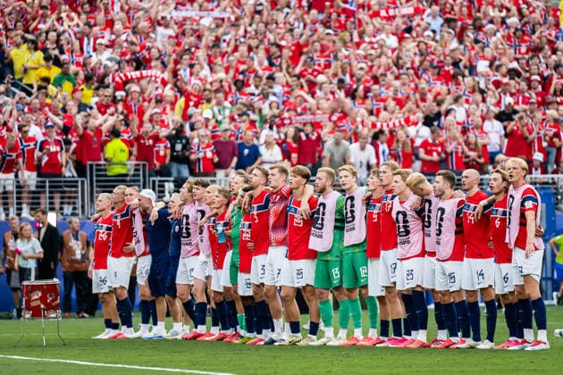 260705 Players of Norway celebrate after the FIFA World Cup, WM, Weltmeisterschaft, Fussball 2026 round of 16 football match between Brazil and Norway on July 5, 2026 in New Jersey. Photo: Jon Olav Nesvold BILDBYRAN COP 217 VG0982 bbeng fotboll football soccer fotball vm fotbolls-vm fotball-vm fotbolls-vm 2026 fifa world cup 2026 new york 8-delsfinale round of 16 brasilien brazil brasil norge norway celebration jubel *** July 5, 2026: Norwegian players celebrate after the FIFA World Cup 2026 Round of 16 soccer match between Brazil and Norway on July 5, 2026 in New Jersey. Photo by Jon Olav Nesvold. BILDBYRAN COP 217 VG0982 bbeng soccer football fotball World Cup 2026 FIFA World Cup 2026 New York 8 round of 16 Brazil Norway celebration jubilation  Copyright: JONxOLAVxNESVOLD BB260705JE123