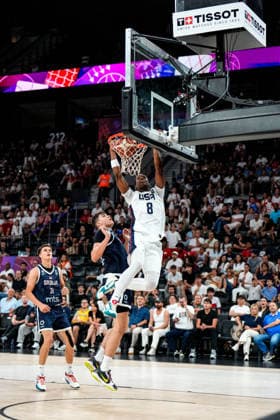 United States v Serbia: Final - FIBA U17, U 17 Basketball World Cup 2026 Jordan Page of the United States dunks the ball during the FIBA U17 Basketball World Cup final match between the United States and Serbia at BDC Main Venue on July 5, 2026, in Istanbul, Turkey. Istanbul Istanbul Turkey  Copyright: xYagizxGurtugx originalFilename:gurtug-usavserb260705_nprtf.jpg