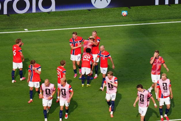Brazil v Norway - FIFA World Cup, WM, Weltmeisterschaft, Fussball 2026 - Round of 16 NEW JERSEY, UNITED STATES - JULY 05: Erling Haaland (9) of Norway celebrates after scoring a goal during the FIFA World Cup 2026 Round of 16 match between Brazil and Norway at New Jersey Stadium (MetLife Stadium) in East Rutherford, New Jersey, USA, on July 05, 2026. Hakan Akgun Anadolu New Jersey United States. Editorial use only. Please get in touch for any other usage.  Copyright: x2026xAnadoluxHakanxAkgunx