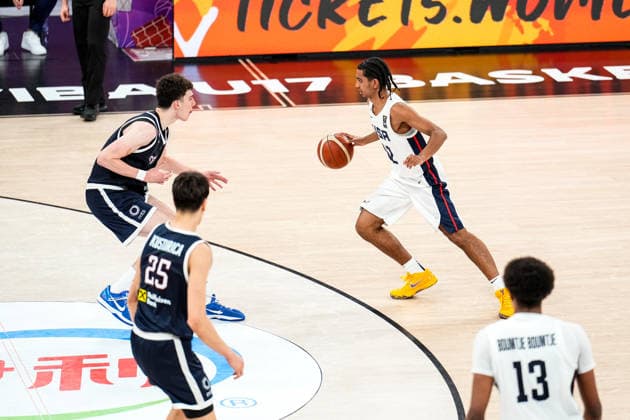 United States v Serbia: Final - FIBA U17, U 17 Basketball World Cup 2026 Beckham Black of the United States is in action during the FIBA U17 Basketball World Cup final match between the United States and Serbia at BDC Main Venue in Istanbul, Turkey, on July 5, 2026. Istanbul Istanbul Turkey  Copyright: xYagizxGurtugx originalFilename:gurtug-usavserb260705_npN71.jpg