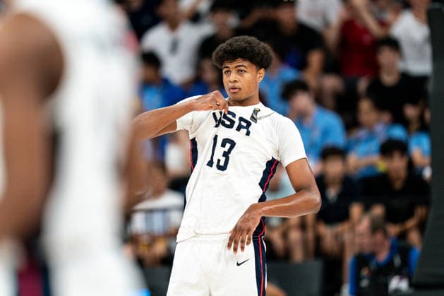 United States v Serbia: Final - FIBA U17, U 17 Basketball World Cup 2026 Joaquim Boumtje Boumtje of the United States looks on during the FIBA U17 Basketball World Cup final match between the United States and Serbia at BDC Main Venue in Istanbul, Turkey, on July 5, 2026. Istanbul Istanbul Turkey  Copyright: xYagizxGurtugx originalFilename:gurtug-usavserb260705_npv0w.jpg