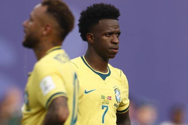 FIFA World Cup, WM, Weltmeisterschaft, Fussball 2026 - Round of 16 - Brazil vs Norway Brazil s Vinicius Junior reacts after their defeat in the FIFA World Cup 2026 Round of 16 match Brazil against Norway, in New Jersey, USA, 05 July 2026. EAST RUTHERFORD United States  Copyright: xWILLxOLIVERx
