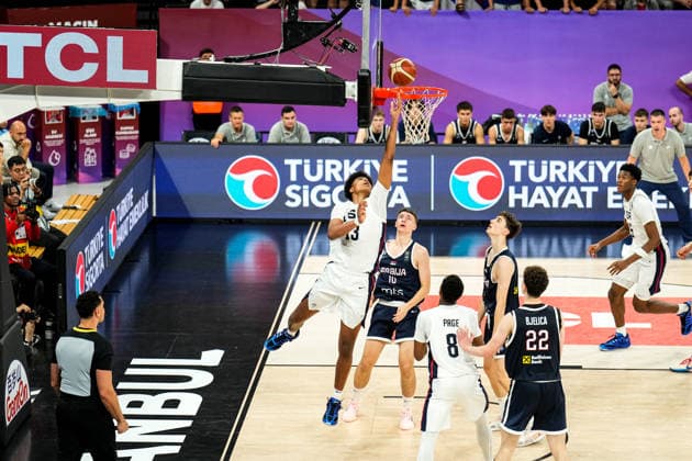 United States v Serbia: Final - FIBA U17, U 17 Basketball World Cup 2026 Joaquim Boumtje Boumtje of the United States competes during the FIBA U17 Basketball World Cup final match between the United States and Serbia at BDC Main Venue in Istanbul, Turkey, on July 5, 2026. Istanbul Istanbul Turkey  Copyright: xYagizxGurtugx originalFilename:gurtug-usavserb260705_nplER.jpg