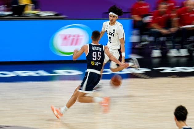 United States v Serbia: Final - FIBA U17, U 17 Basketball World Cup 2026 Cayden Daughtry of the United States is in action during the FIBA U17 Basketball World Cup final match between the United States and Serbia at BDC Main Venue in Istanbul, Turkey, on July 5, 2026. Istanbul Istanbul Turkey  Copyright: xYagizxGurtugx originalFilename:gurtug-usavserb260705_npNsK.jpg