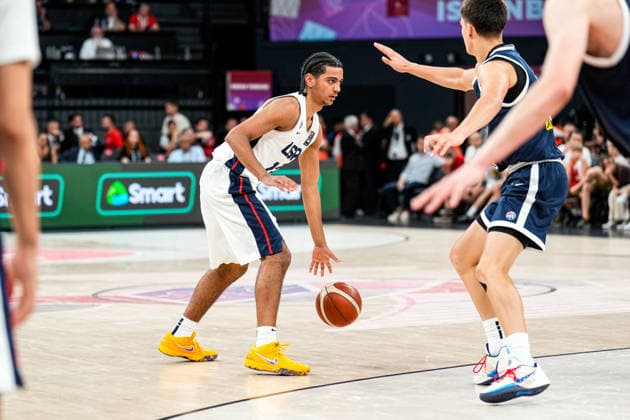United States v Serbia: Final - FIBA U17, U 17 Basketball World Cup 2026 Beckham Black of the United States is in action during the FIBA U17 Basketball World Cup final match between the United States and Serbia at BDC Main Venue in Istanbul, Turkey, on July 5, 2026. Istanbul Istanbul Turkey  Copyright: xYagizxGurtugx originalFilename:gurtug-usavserb260705_npVye.jpg