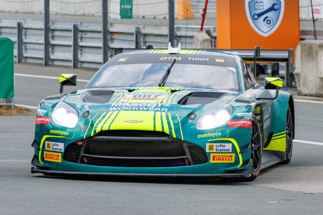 Nicki Thiim (DEN, Aston Martin, Comtoyou Racing) kommt als Erster zur Siegerehrung, 05.07.2026, Nürnberg (Deutschland), Motorsport, DTM, Norisring Nürnberg 2026 *** Nicki Thiim (DEN), Aston Martin, Comtoyou Racing is the first to arrive at the podium ceremony, July 5, 2026, Nuremberg, Germany, Motorsports, DTM, Norisring Nuremberg 2026 xprx