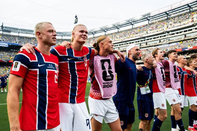 260705 Julian Ryerson and Erling Braut Haaland of Norway after the FIFA World Cup, WM, Weltmeisterschaft, Fussball 2026 round of 16 football match between Brazil and Norway on July 5, 2026 in New Jersey. Photo: Vegard Grott BILDBYRAN kod VG VG0982 bbeng fotboll football soccer fotball vm fotbolls-vm fotball-vm fotbolls-vm 2026 fifa world cup 2026 new york 8-delsfinale round of 16 brasilien brazil brasil norge norway *** July 5, 2026: Julian Ryerson and Erling Braut Haaland of Norway after the 2026 FIFA World Cup Round of 16 soccer match between Brazil and Norway on July 5, 2026 in New Jersey. Photo by Vegard Grott. BILDBYRAN code VG VG0982 bbeng soccer football fotball World Cup soccer World Cup fotball World Cup soccer World Cup 2026 FIFA World Cup 2026 New York Round of 16 Brazil Brazil Brazil Norway Norway  Copyright: VEGARDxGRoTT BB260705VG077