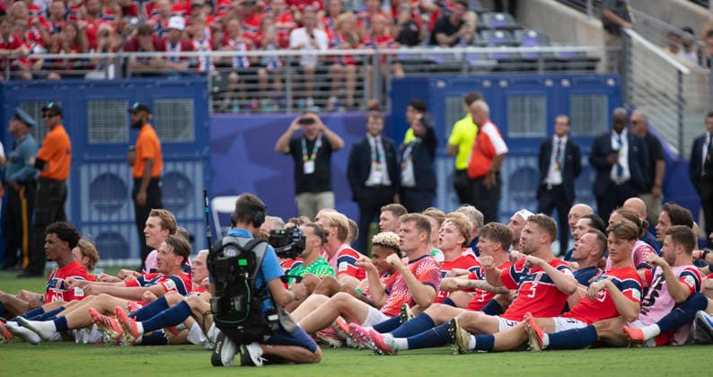 Norway players celebrated their qualification for the round during the FIFA World Cup, WM, Weltmeisterschaft, Fussball 2026 :Round of 16 Brazil v. Norway 5 July 2026 NEW YORK NEW JERSEY New Jersey Stadium USA By IMAGO Didier Lefa Studio Desire Ameka NEW YORK NEW JERSEY Stadium United State of America