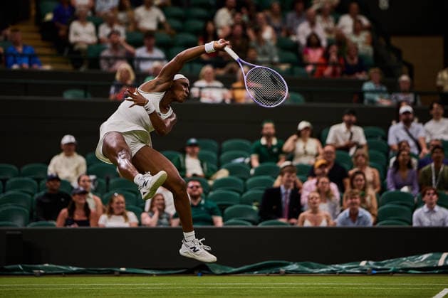 July 5, 2026, London, London, United Kingdom: COCO GAUFF of United States returns with forehand against Belinda Bencic during during the Wimbledon Championships grand slam tennis tournament. Tennis 2026: Wimbledon: GAUFF 4:6 6:3 6:4 BENCIC  - ZUMAs343 20260705_zsp_s343_192 Copyright: xMathiasxSchulzx