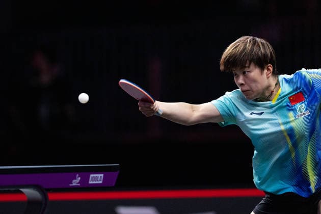 LOS ANGELES, CALIFORNIA - JULY 05: Wang Yidi of China competes in the Women s Singles Semifinal match against Sun Yingsha of China on day 10 of United States Smash 2026 at Ontario Convention Center on July 5, 2026 in Los Angeles, California.  Copyright: xVCGx 111652531615
