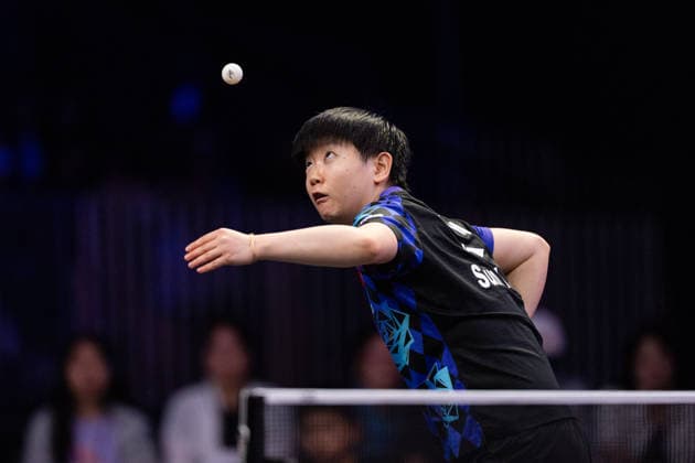 LOS ANGELES, CALIFORNIA - JULY 05: Sun Yingsha of China competes in the Women s Singles Semifinal match against Wang Yidi of China on day 10 of United States Smash 2026 at Ontario Convention Center on July 5, 2026 in Los Angeles, California.  Copyright: xVCGx 111652531621