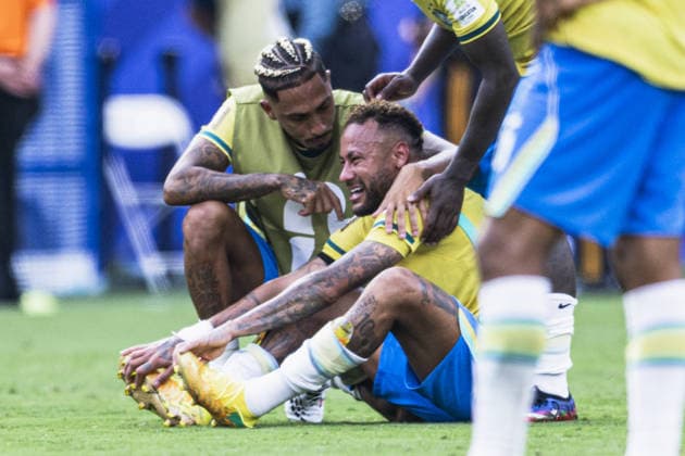 Neymar of Brazil reacts after their defeat during the FIFA World Cup, WM, Weltmeisterschaft, Fussball 2026 Round of 16 match between Brazil and Norway at New York New Jersey Stadium on July 5th,2026 (Photo by Joao Bravo Sports Press Photo)  Copyright: xJoaoxBravo SportsxPressxPhotox Sportspressphoto_SPR185472
