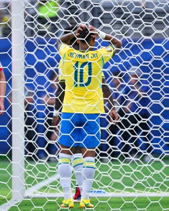 Neymar of Brazil looks dejected during a FIFA Men’s World Cup 2026 Round of 16 football match between Brazil and Norway at New York New Jersey Stadium, in East Rutherford on July 5th 2026 (Photo by Andre Ricardo SPP)  Copyright: xAndrexRicardo SPPx Sportspressphoto_SPR185488