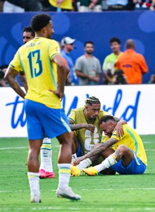 Neymar of Brazil looks dejected during a FIFA Men’s World Cup 2026 Round of 16 football match between Brazil and Norway at New York New Jersey Stadium, in East Rutherford on July 5th 2026 (Photo by Andre Ricardo SPP)  Copyright: xAndrexRicardo SPPx Sportspressphoto_SPR185490