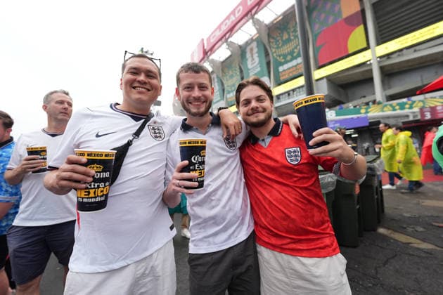 Mexico v England Round of 16 FIFA World Cup, WM, Weltmeisterschaft, Fussball 2026 Fans of England attend the Mexico City Stadium to support their national team, Nationalteam during the FIFA World Cup 2026 round of 16 match between Mexico and England. on July 5, 2026 in Mexico City, Mexico. (Photo by Ian Robles Eyepix Group) Copyright: xIanxRobles xEyepixxGroupx EL_05072026_191129JPEG