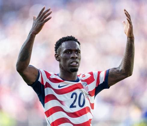 July 5, 2026: FIFA on Sunday suspended the red card U.S. striker FOLARIN BALOGUN received in the team s match against Bosnia-Herzegovina in the round of 32, making him available to face Belgium in the round of 16 at the World Cup. FILE PHOTO SHOT ON: July 1, 2026: United States of America forward Folarin Balogun (20) celebrates after scoring a goal against Bosnia and Herzegovina in round 32 of the IFA World Cup 2026 game at Levi Stadium in Santa Clara. - ZUMAj89_ 20260701_new_j89_013 Copyright: xPaulxKitagakixJr.x