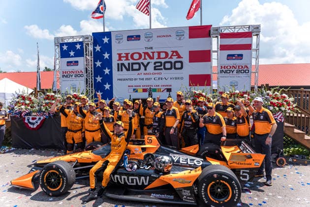 July 5, 2026, Lexington, Ohio, USA: IndyCar, Indy Car, IRL, USA SERIES driver, PATO OWARD (5) (MEX) of Monterey, Mexico, wins the Honda Indy 200 at Mid Ohio in LEXINGTON, Ohio. INDYCAR SERIES: July 05, 2026: Honda Indy 200: Race Winner Pato Oward  - ZUMAa161 20260705_aaa_a161_006 Copyright: xDominicxLoyerx xGMGx