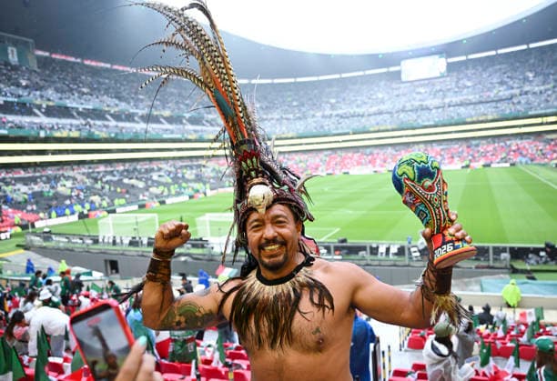 (260706) -- MEXICO CITY, July 6, 2026 -- A supporter of Mexico is pictured before the round of 16 match between Mexico and England at the 2026 FIFA World Cup, WM, Weltmeisterschaft, Fussball at the Mexico City Stadium, Mexico, July 5, 2026. ) (SP)MEXICO-MEXICO CITY-FOOTBALL-FIFA WORLD CUP-ROUND OF 16-MEX VS ENG WuxWei 