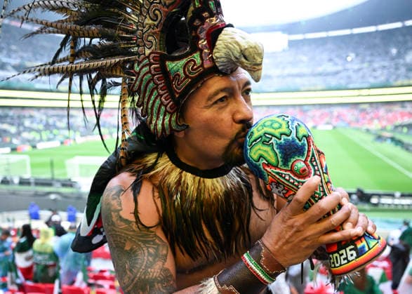 (260706) -- MEXICO CITY, July 6, 2026 -- A supporter of Mexico is pictured before the round of 16 match between Mexico and England at the 2026 FIFA World Cup, WM, Weltmeisterschaft, Fussball at the Mexico City Stadium, Mexico, July 5, 2026. ) (SP)MEXICO-MEXICO CITY-FOOTBALL-FIFA WORLD CUP-ROUND OF 16-MEX VS ENG WuxWei 